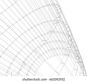 abstract architecture vector 3d illustration