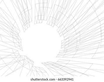 abstract architecture vector 3d illustration