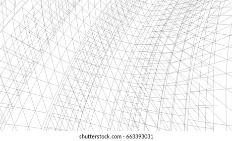abstract architecture vector 3d illustration