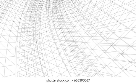 abstract architecture vector 3d illustration