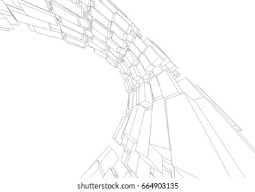 abstract architecture vector 3d illustration