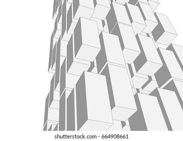 abstract architecture vector 3d illustration