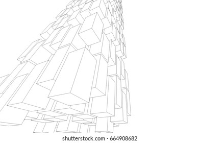 abstract architecture vector 3d illustration