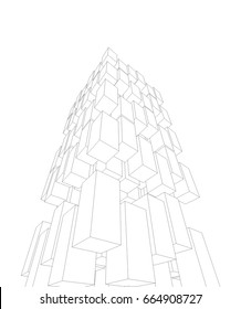 abstract architecture vector 3d illustration
