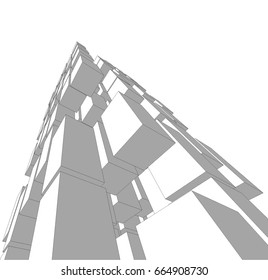 abstract architecture vector 3d illustration