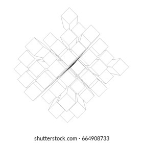 abstract architecture vector 3d illustration