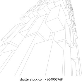 abstract architecture vector 3d illustration