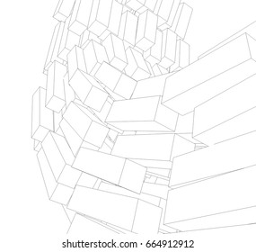 abstract architecture vector 3d illustration