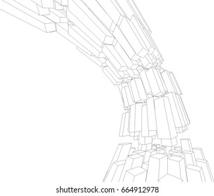 abstract architecture vector 3d illustration