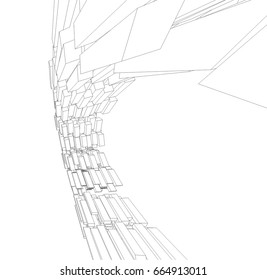 abstract architecture vector 3d illustration