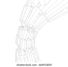 abstract architecture vector 3d illustration