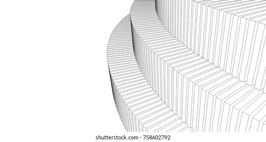 abstract architecture vector 3d illustration