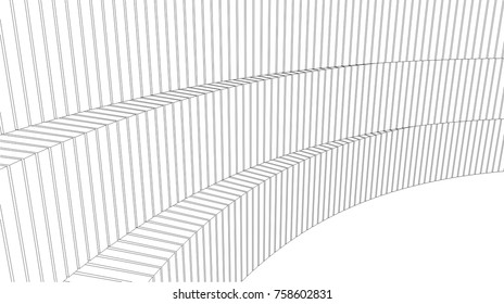 abstract architecture vector 3d illustration