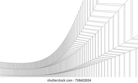 abstract architecture vector 3d illustration