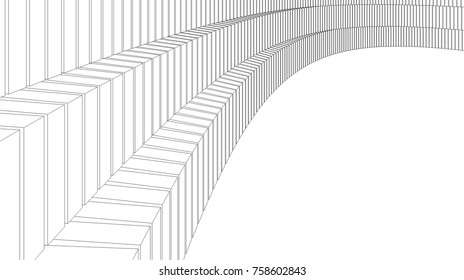abstract architecture vector 3d illustration