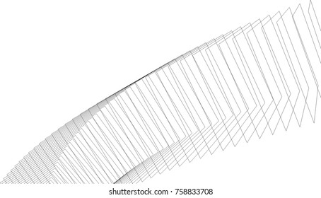 abstract architecture vector 3d illustration
