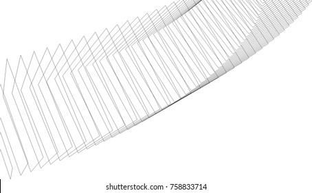 abstract architecture vector 3d illustration
