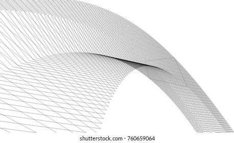 abstract architecture vector 3d illustration
