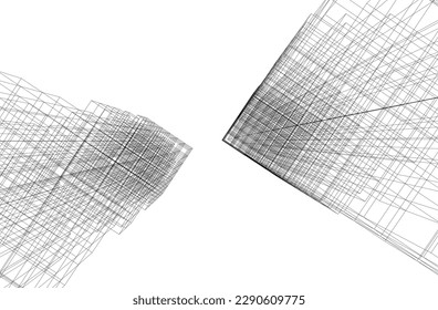 Abstract architecture vector 3d iullustration