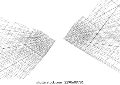Abstract architecture vector 3d iullustration