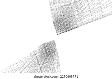 Abstract architecture vector 3d iullustration
