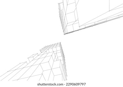 Abstract architecture vector 3d iullustration