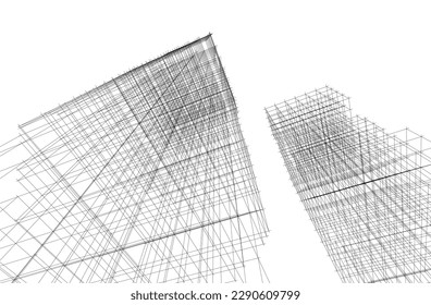 Abstract architecture vector 3d iullustration