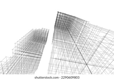 Abstract architecture vector 3d iullustration