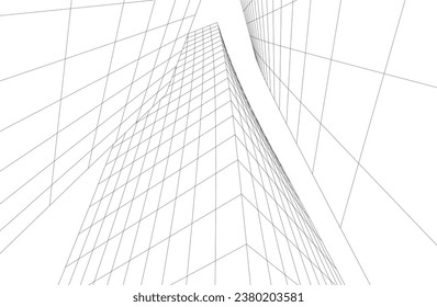 abstract architecture vector 3d rendering