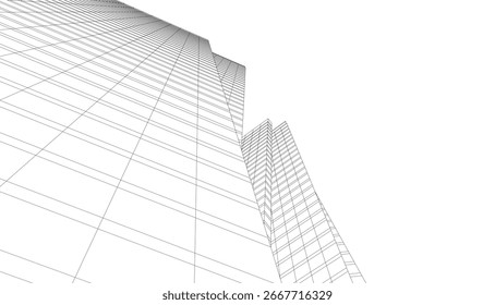 renderização de vetor 3d de arquitetura abstrata