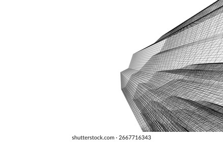 renderização de vetor 3d de arquitetura abstrata