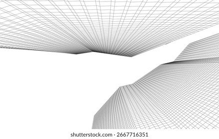 renderização de vetor 3d de arquitetura abstrata