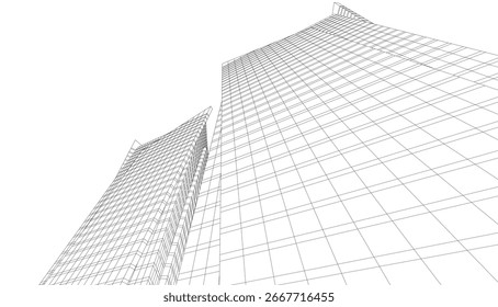 renderização de vetor 3d de arquitetura abstrata