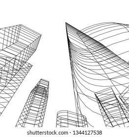 abstract architecture, vector background