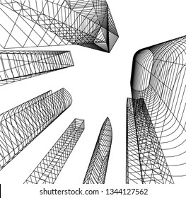 abstract architecture, vector background
