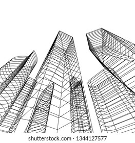 abstract architecture, vector background