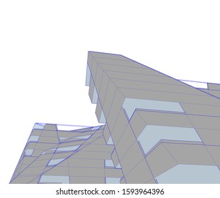 abstract architecture, vector background 3d