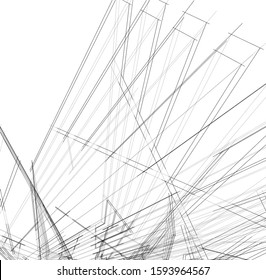 abstract architecture, vector background 3d