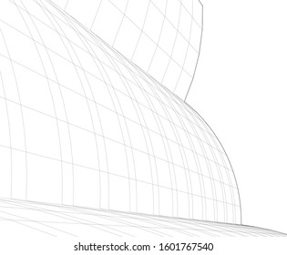 abstract architecture, vector background 3d