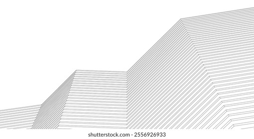 Abstract architecture, vector background 3d illustration