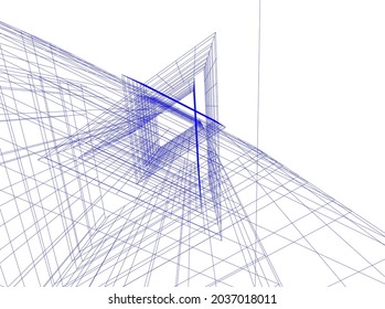 abstract architecture vector digital drawing