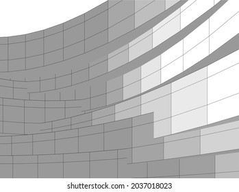 abstract architecture vector digital drawing