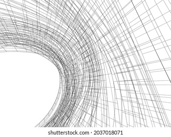 abstract architecture vector digital drawing