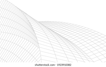 abstract architecture vector drawing 3d