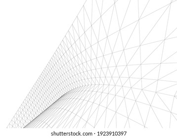 Abstract Architecture Vector Drawing 3d