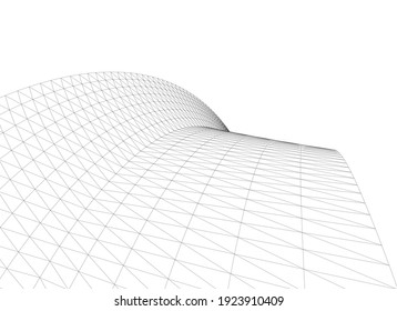 abstract architecture vector drawing 3d
