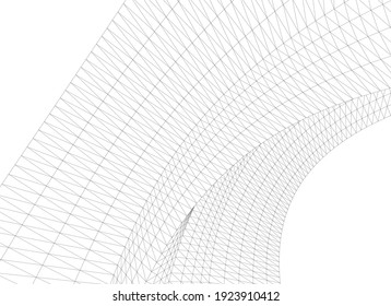 abstract architecture vector drawing 3d