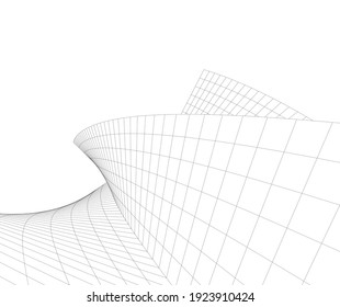 abstract architecture vector drawing 3d