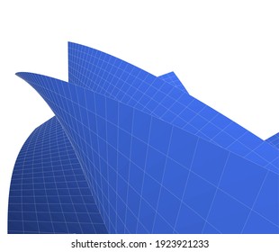 abstract architecture vector drawing 3d
