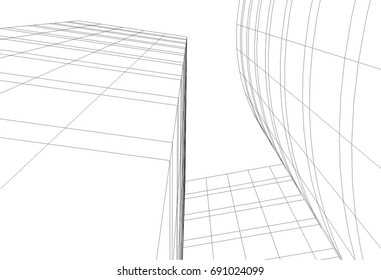 abstract architecture vector illustration